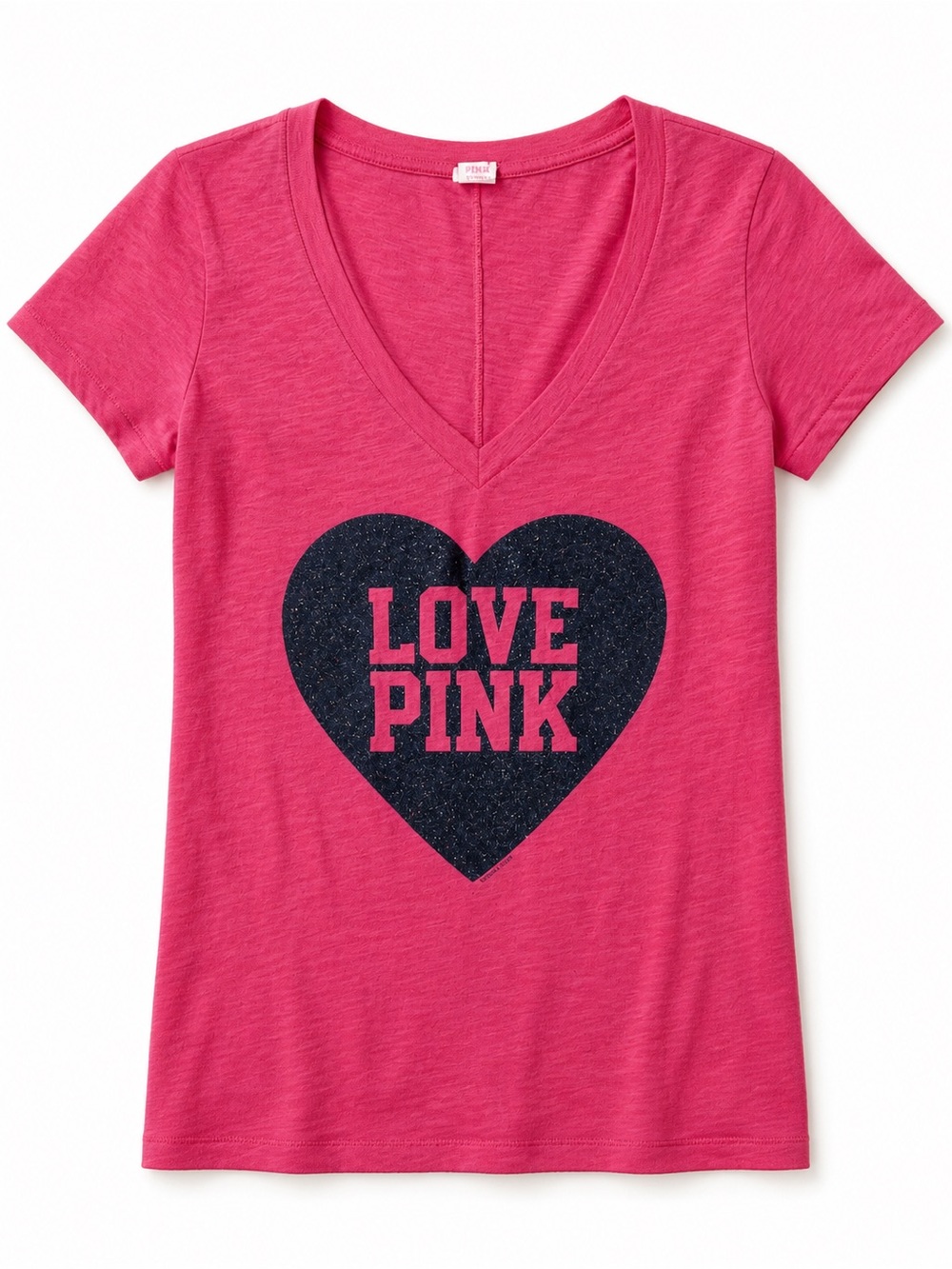PINK Victoria's Secret Hot Pink Sleep Tee with Graphic Label